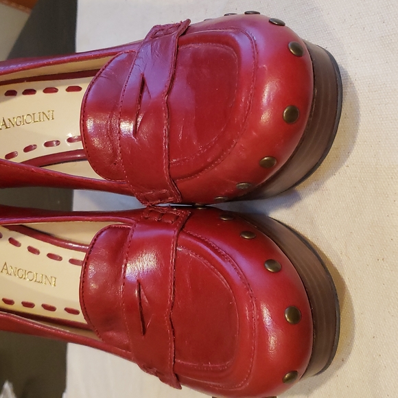 Enzo Angeolini Eabalinia Red Leather Pumps Size 6.5  NWT - Picture 3 of 5